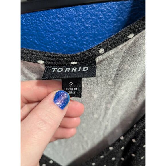 Torrid Polka Dot Romper 2XL Black White Soft Jersey Boho Retro Pockets Festival - Picture 5 of 13